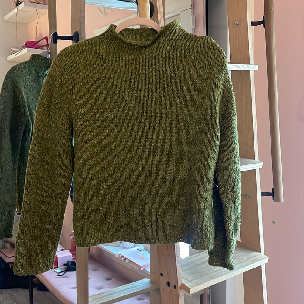 Green knit sweater